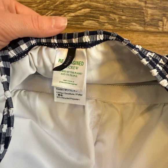 J. Crew Ruched Bandeau One Piece Gingham Swimsuit - Picture 4 of 5